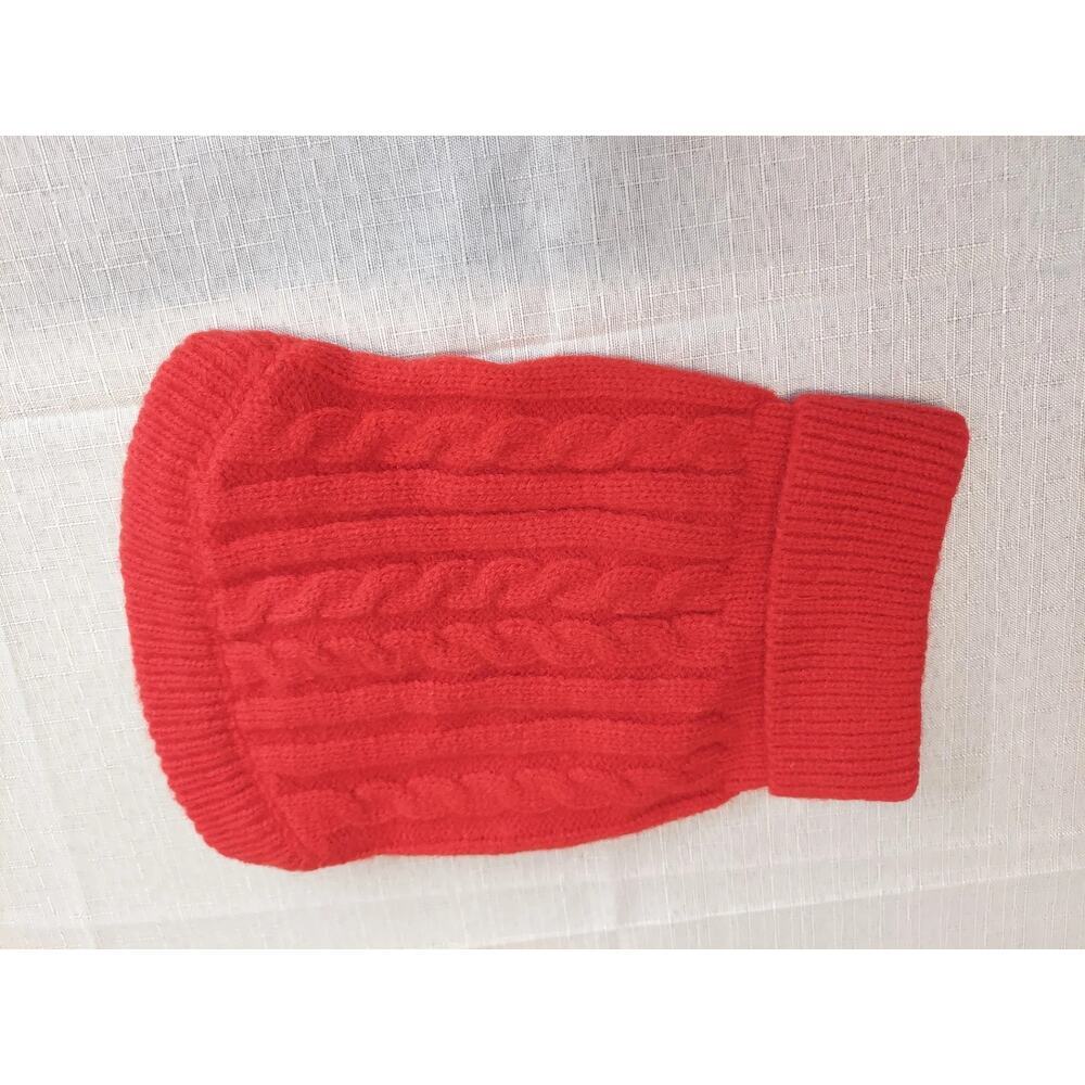 Zingpan Dog Sweater Turtleneck Cable Knit Size XS Red Warm Winter Coat Clothes